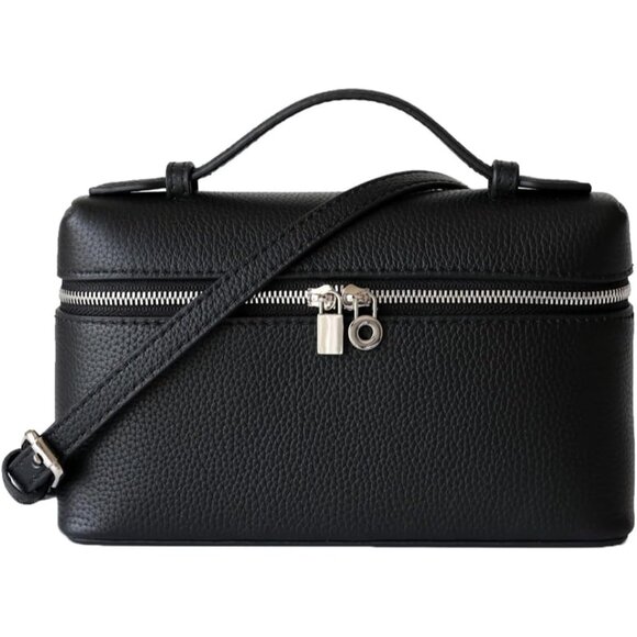 Chic Small Leather Crossbody Tote with Zipper Closure – Luxury Accessory - Picture 1 of 7